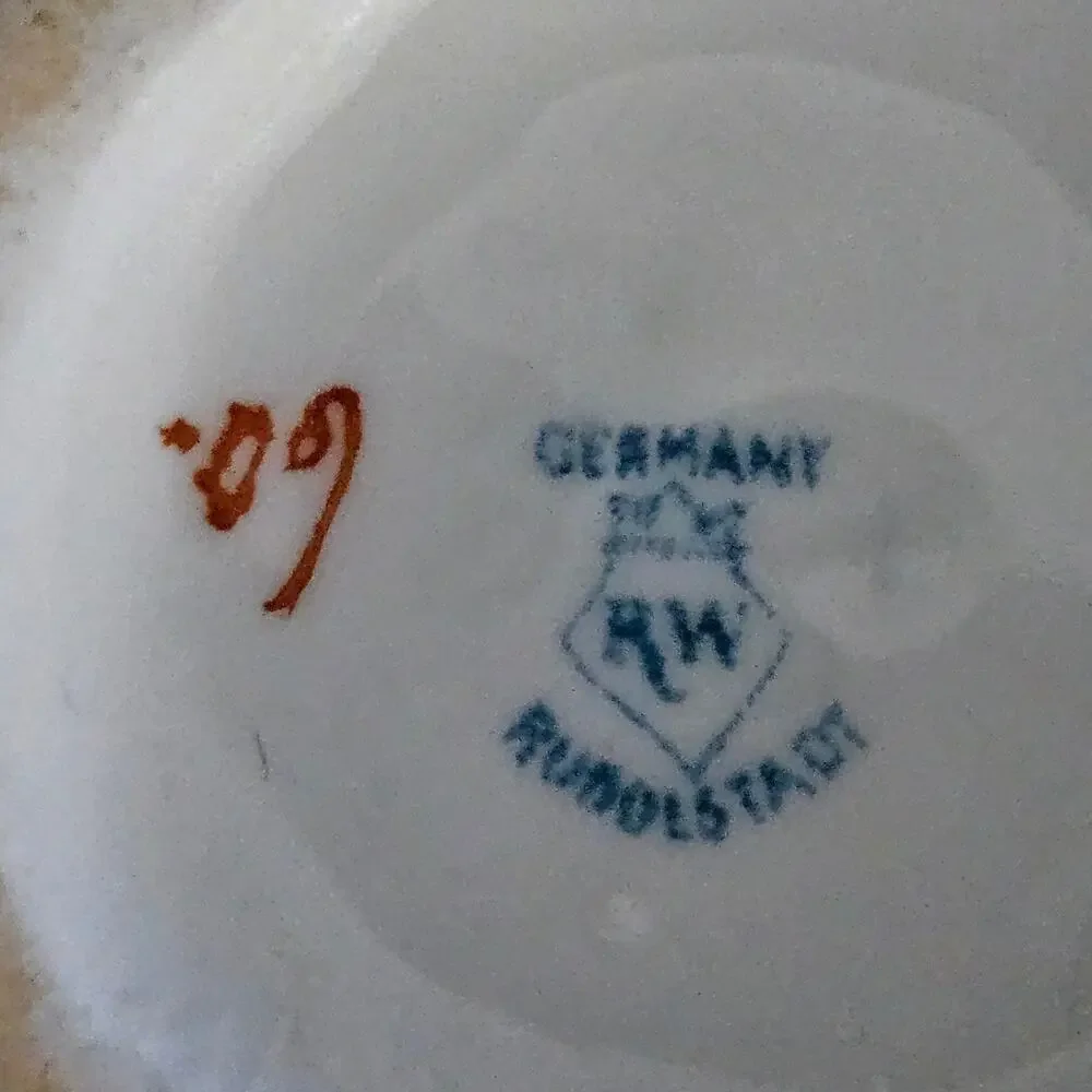 Rudolstadt Germany Hand Painted Floral Porcelain Creamer Gold Handle 4